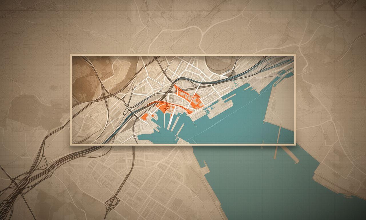 Detailkarte von Zürich mit hervorgehobener Lage an der Seestrasse nahe dem Wasser